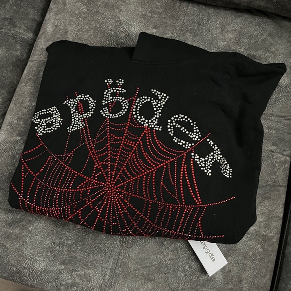 Sp5der OG Rhinestone Logo Hoodie - Picture 4 of 7